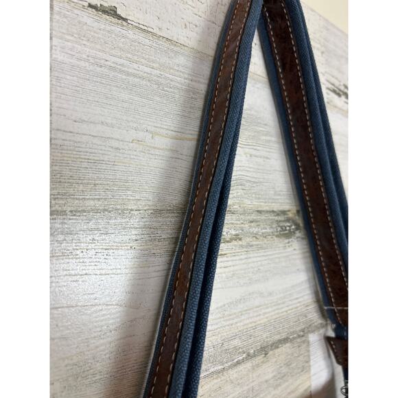 Vintage Y2K jean denim embroidered leather converse boho Crossbody Bag purse - Picture 4 of 8